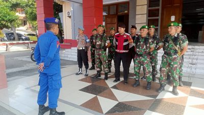 Polres Rembang Kolaborasi Bersama Kodim 0720/Rembang Gelar Pengamanan Rapat Pleno Rekapitulasi Pemilu 2024 Tingkat Kabupaten Rembang