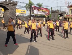 Olahraga Pagi Inilah Cara Polres Rembang Jaga Kebugaran Tubuh