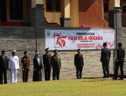 Wakili Kapolres Rembang, Kabag Logistik Hadiri Upacara Bela Negara Di Kantor Bupati Rembang