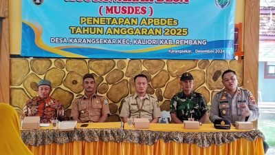 Turut Hadir Kapolsek Kaliori Dalam Acara Musdes Penetapan APBDes 2025 Desa Karangsekar