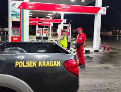 Sambangi Petugas SPBU, Polsek Kragan Antisipasi Kerawanan Kejahatan Saat Dinihari