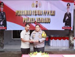 Tradisi Potong Tumpeng Oleh Kapolres Rembang, Tandai Peresmian Gedung Baru PP Polri Polres Rembang