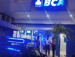 Patroli Blue Light Menjelang Malam Hari, Sat Samapta Polres Rembang Sambangi Satpam Perbankan