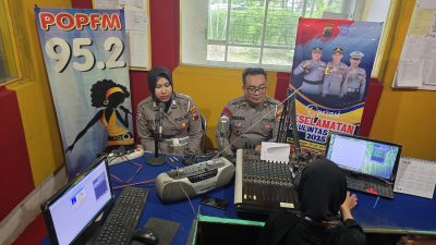 Melalui Siaran Radio POP FM, Unit Kamsel Satlantas Polres Rembang Gaungkan Ops Keselamatan Candi 2025