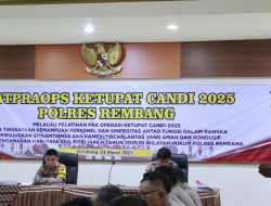 Kesiapan Hadapi Pengaman Arus Mudik Hari Raya Idul Fitri, Polres Rembang Gelar Larpra Ops Ketupat Candi 2025