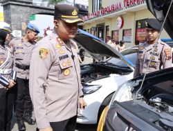 Pastikan Kesiapan Pengamanan Idul Fitri 1446 H, Kapolres Rembang Cek Langsung Peforma Ranmor R2 & R4 Milik Polres Rembang