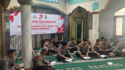 Rangkaian HUT Bhayangkara ke 79 Tahun 2025, Polres Rembang Menggelar Dzikir & Doa Bersama