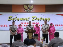 Acara Penyambutan Pejabat Baru Kabag Log, Kapolsek Kaliori & Kragan di Mapolres Rembang