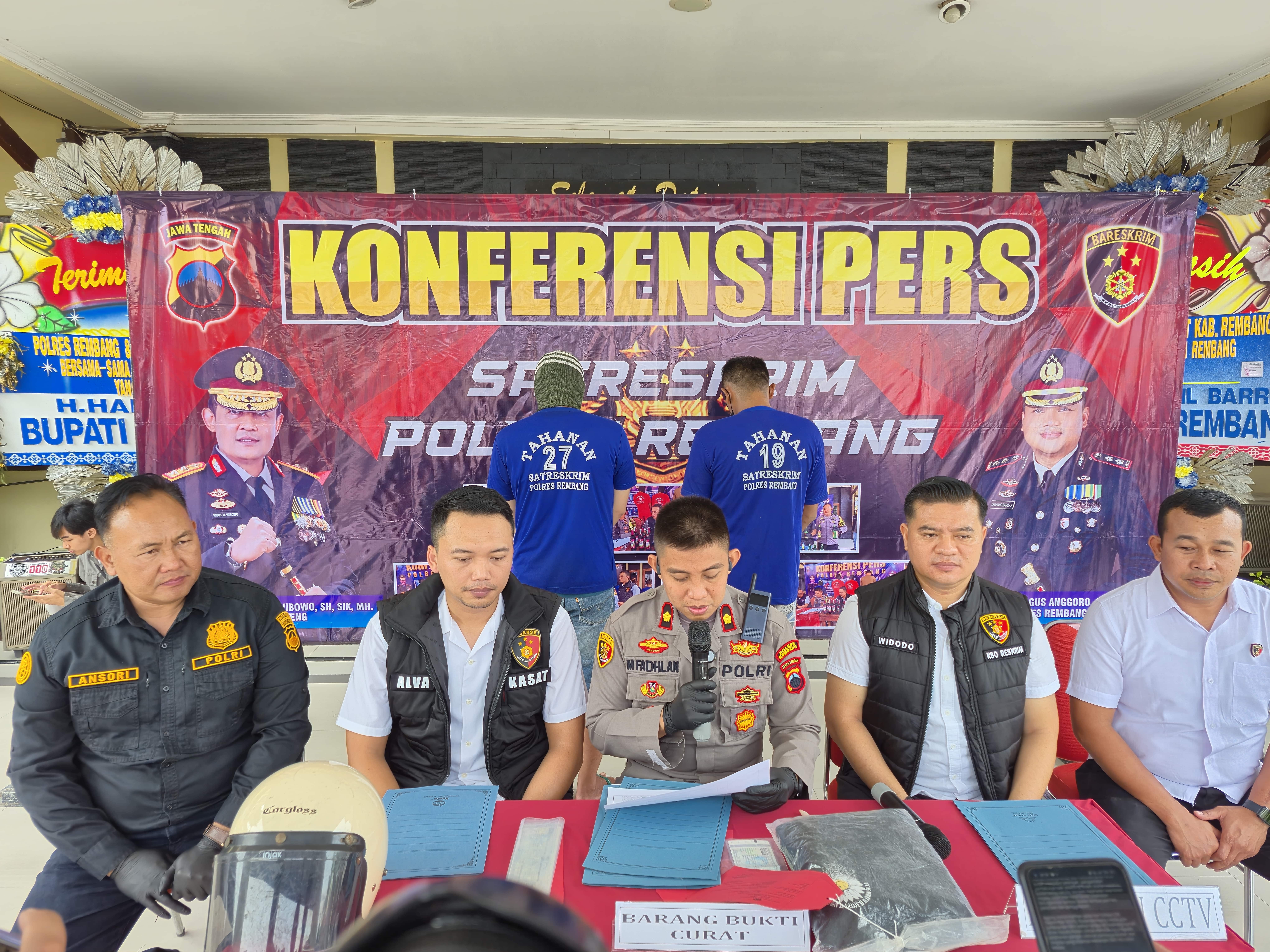 Beraksi di 4 TKP, Satreskrim Polres Rembang Berhasil Tangkap Pelaku Curanmor Asal Pasuruan
