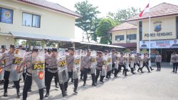 Polres Rembang Gelar Pelatihan Pengendalian Massa Hadapi Unjuk Rasa