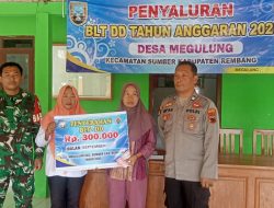 Polsek Sumber Monitoring Penyaluran BLT DD di Desa Megulung