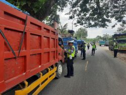 Ops Zebra 2025 Polres Rembang : Truk Material Wajib Tutup Bak! Demi Keselamatan Pengguna Jalan