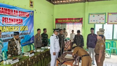 Kapolsek Kaliori Hadiri Pelantikan dan Pengambilan Sumpah Janji Perangkat Desa Pengkol