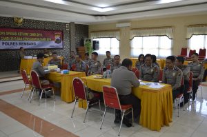 Polres Rembang Terima Pengawasan Operasi Ketupat Candi 2019 Dari Tim Itwasda Polda Jateng