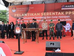 Kapolres Rembang Hadiri Pelantikan PPS Pemilu 2024 oleh KPU 