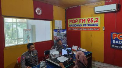 Satlantas Polres Rembang Sosialisasi Ops Keselamatan Candi 2023 Lewat Radio POP FM 95,2
