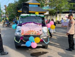 Personil Polsek Rembang Kota Kawal Pawai Karnaval Sambut Bulan Suci Ramadhan