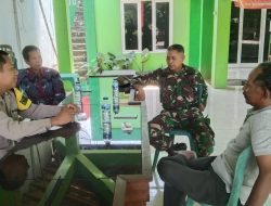 Sinergitas TNI-Polri, Personil Polsek Rembang Kota & Koramil Sambangi Perangkat Desa Binaan