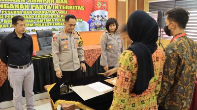 Kapolres Rembang Pimpin Penandatanganan Pakta Integritas Seleksi Penerimaan Polri TA. 2023
