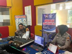 Masih Ops Zebra Candi 2023, Kali Ini Sat Lantas Polres Rembang Sosialisasi Lewat Radio Pop FM Rembang