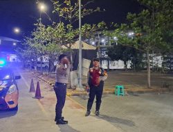 Malam Dinihari, Sat Samapta Polres Rembang Rutin Lakukan Kontrol di Obvit Gudang Alfamart Pasarbanggi