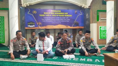 Anggota Polres Rembang Ikuti Acara Peringatan Maulid Nabi Muhammad SAW 1445 H Polda Jateng