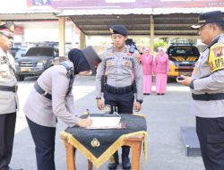 Kapolres Rembang Pimpin Upacara Serah Terima Jabatan Pejabat Kasat Lantas Polres Rembang