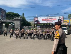 Sat Samapta Polres Rembang & Pasukan Power On Hand Kapolres Rembang Gelar Latihan Dalmas