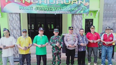 Wakili Bapak Kapolres, Kapolsek Gunem Hadiri Aksi Penanaman Pohon Dalam Rangka Hari Juang TNI AD