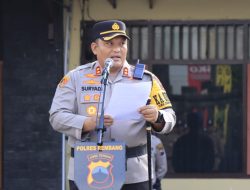 Kapolres Rembang AKBP Suryadi, S.I.K., M.H. Pimpin Apel Pengamanan Kampanye Pemilu 2024 di Mapolres Rembang