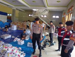 Satuan Patroli Samapta Polres Rembang Melaksanakan Pengamanan Dokumen Pemilu di Gudang Logistik KPUD Rembang