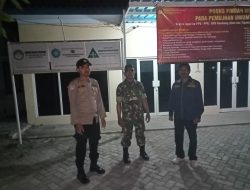 Patroli Tiga Pilar Di Kantor Bawaslu Kecamatan Sluke Rembang Untuk Ciptakan Keamanan dan Ketertiban