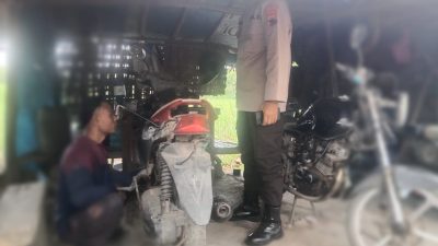 Patroli Siang Polsek Pancur Sambangi Bengkel Sosialisasikan Larangan Knalpot Tak Sesuai Spesifikasi