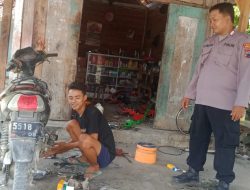 Sambang Ke Bengkel di Kecamatan Bulu, Personel Polsek Bulu Edukasikan Larangan Penggunaan Knalpot Tidak Sesuai Spektek