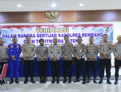 Polres Rembang Terima Tim Verifikasi Itwasda Polda Jateng Jelang Setijab Kapolres Rembang