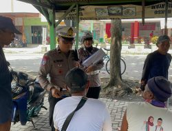 Ops Keselamatan Candi 2025, Satgas Preemtif Satlantas Polres Rembang Sosialisasi Masyarakat di Pasar Pentungan