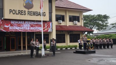 Semangat Nasionalisme, Polres Rembang Gelar Upacara Peringatan Hari Kebangkitan Nasional ke 117