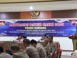 Polres Rembang Gelar Latpraops Patuh Candi 2025, Ikuti Zoom Meeting dari Polda Jateng