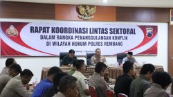 Polres Rembang Gelar Rapat Koordinasi Lintas Sektoral  Penanggulangan Konflik Sosial Di Kabupaten Rembang