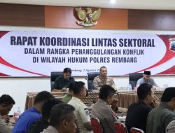 Polres Rembang Gelar Rapat Koordinasi Lintas Sektoral  Penanggulangan Konflik Sosial Di Kabupaten Rembang