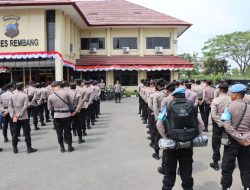 72 Personel Polres Rembang Diterjunkan ke Pati, Bantu Amankan Aksi Demo