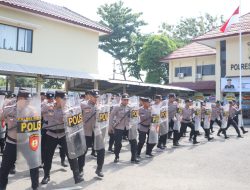 Polres Rembang Gelar Pelatihan Pengendalian Massa Hadapi Unjuk Rasa