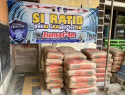 Sat Lantas Polres Sragen dan Bhayangkari Bantu 50 Sak Semen untuk Masjid Nur Fattah dalam Program “Si Ratib Jumatan”